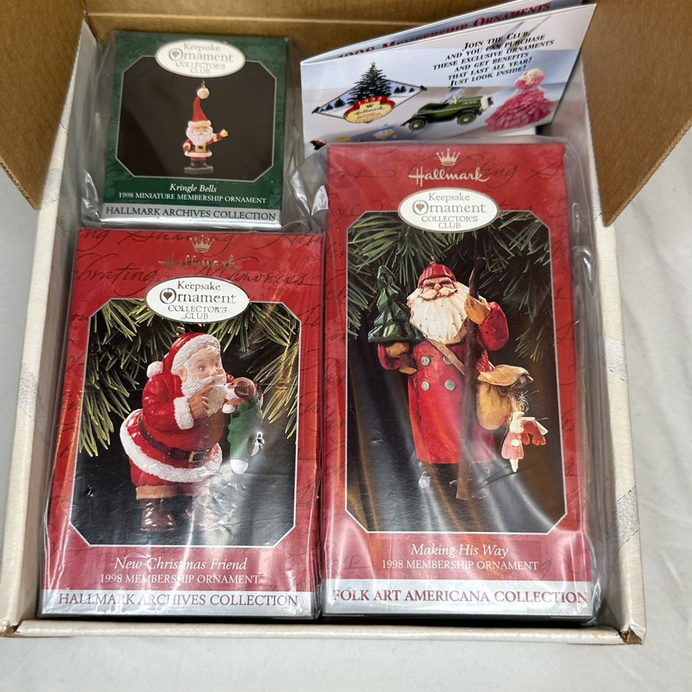 3 Ornaments 1998 Sealed Hallmark Keepsake Collection, Original Box